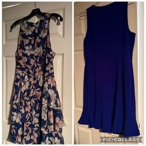 Eliza J Bundle Floral Sleeveless & Blue Sleeveless sz 14 Dresses